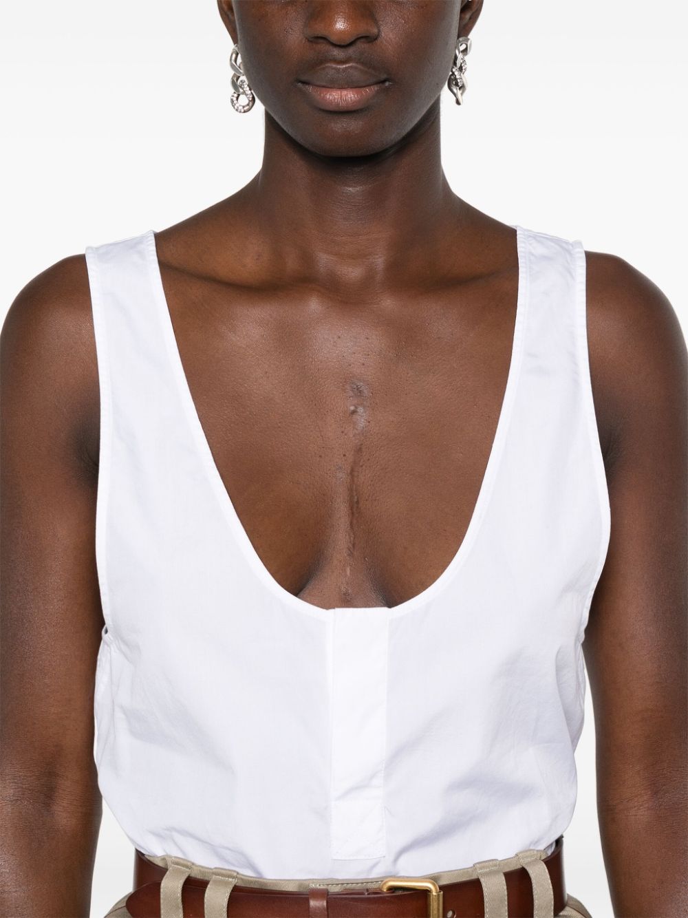 Majë Henley gjysmë transparente Saint Laurent