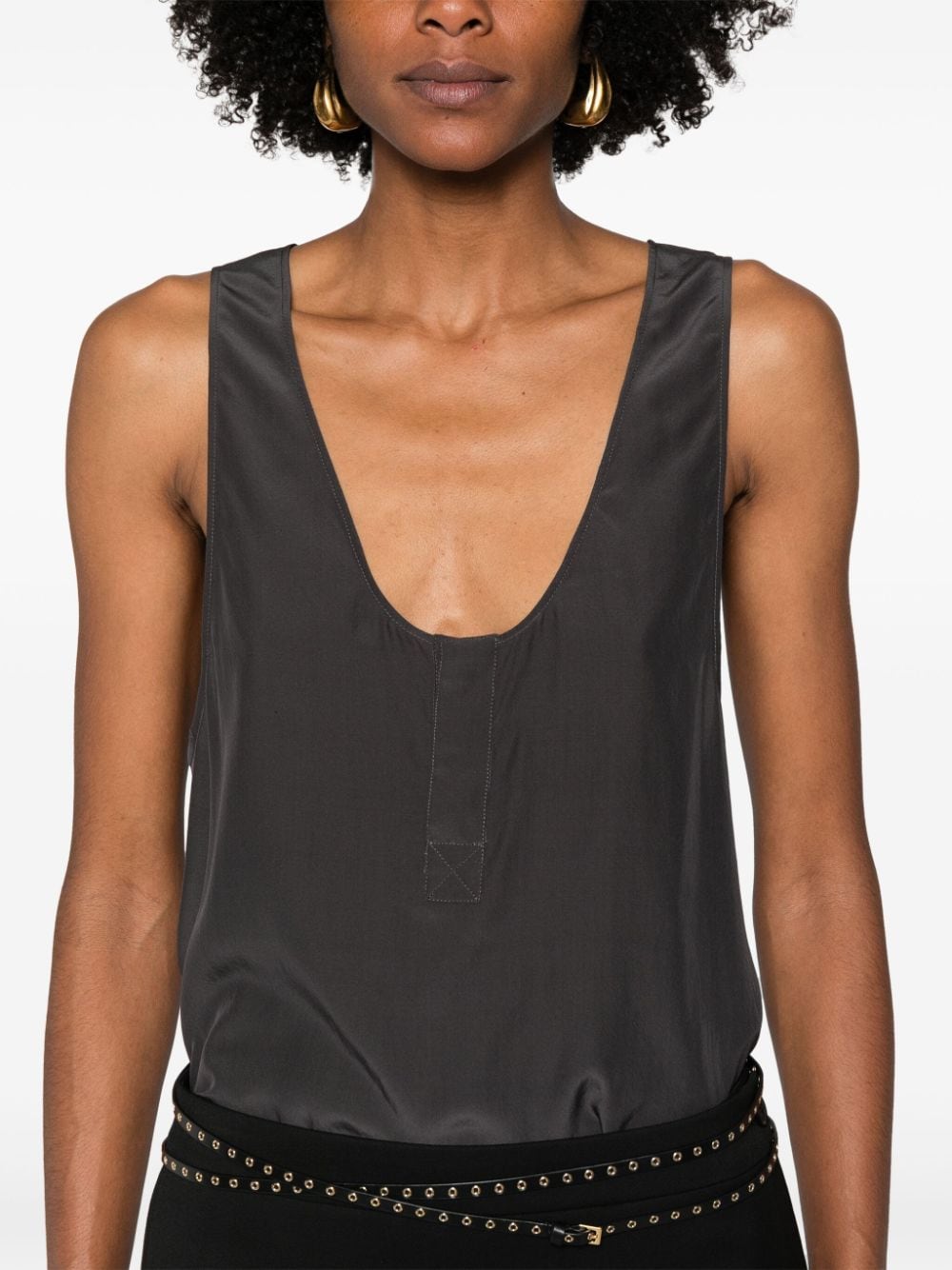 Majë mëndafshi me qafë Henley nga Saint Laurent