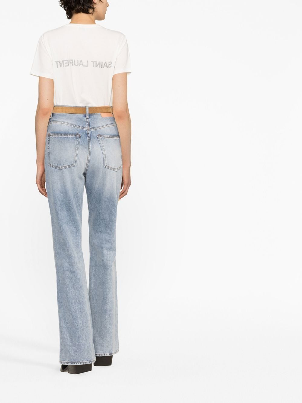 Majë me Stampë Logoje të Kthyer Saint Laurent