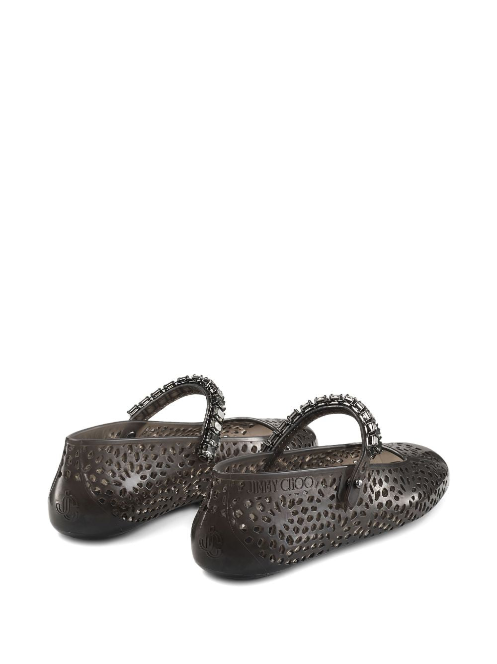 Jimmy Choo Këpucët Ballerina Jelly me Dekorime Kristali