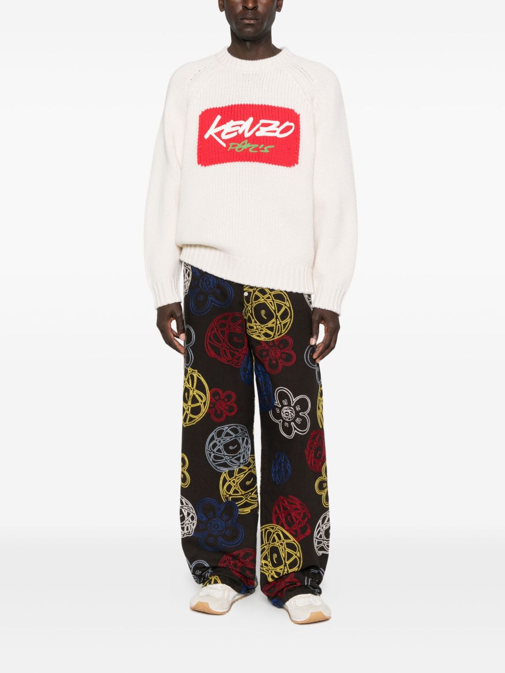 Kenzo Futura Embroidered cotton trousers