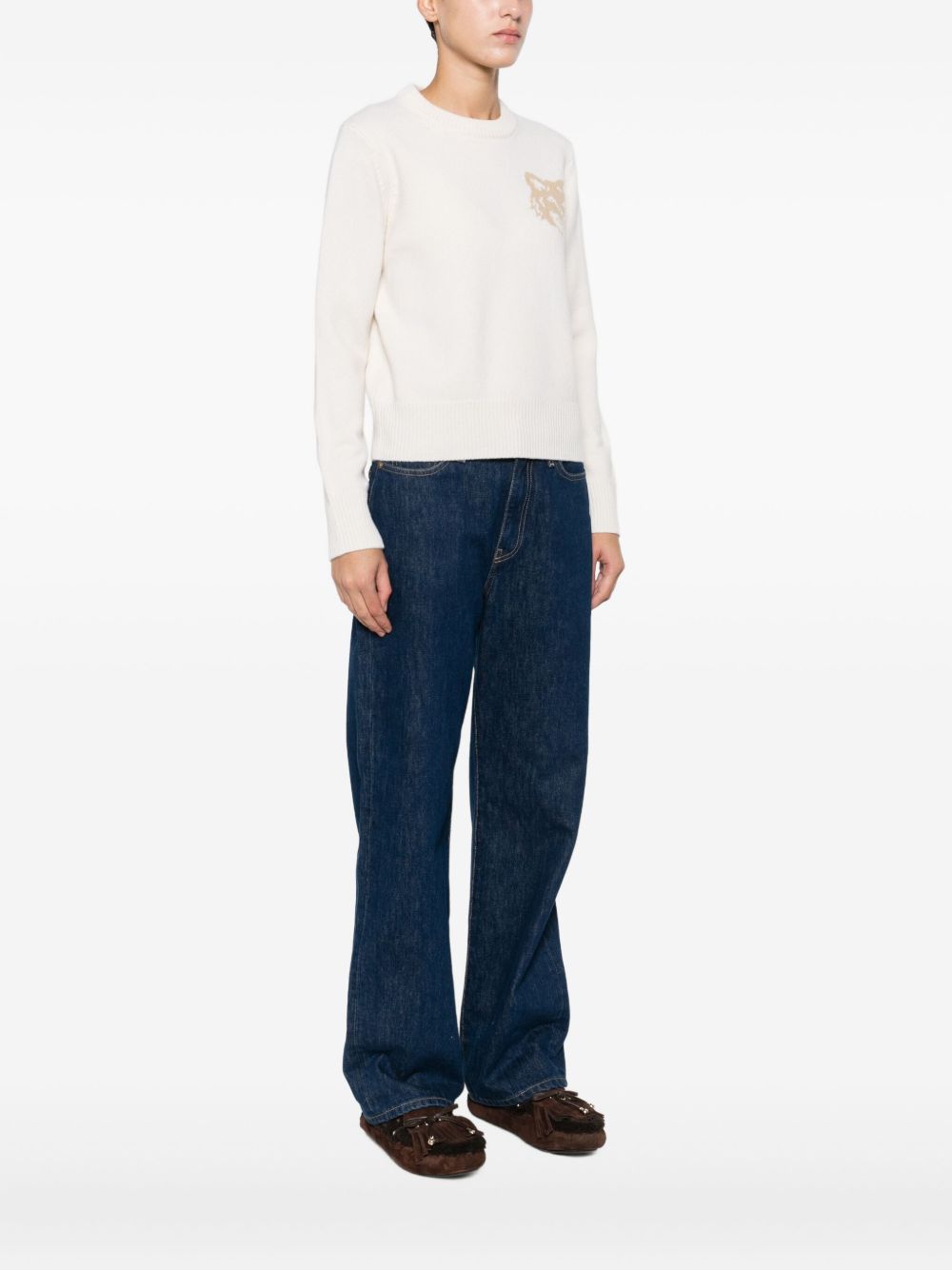 Maison Kitsuné Fox Head Intarsia Merino Jumper