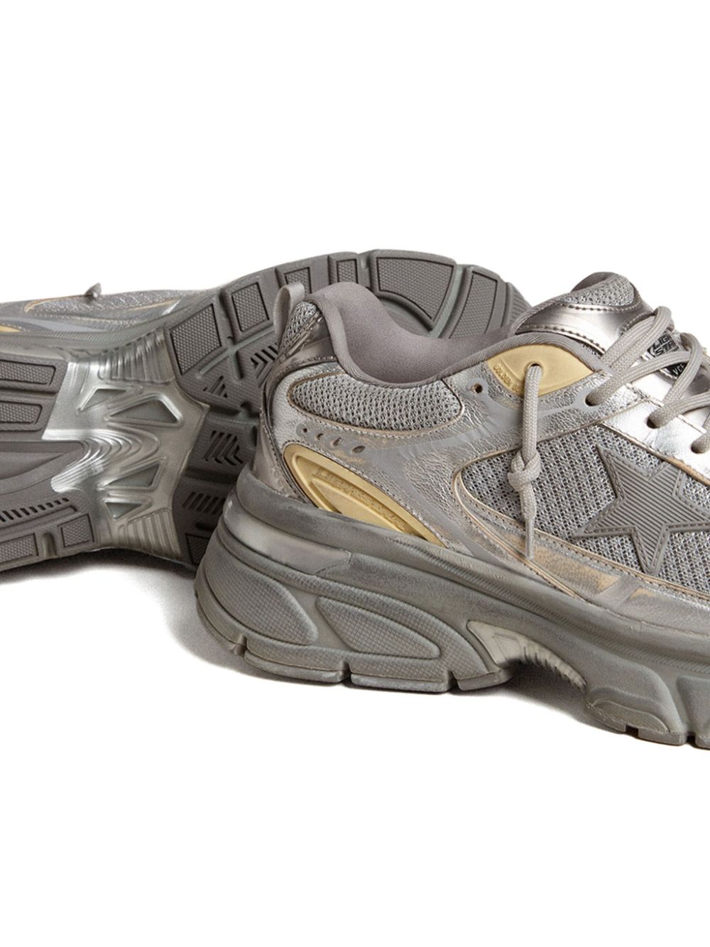 Golden Goose Stardan in white leather and glitter