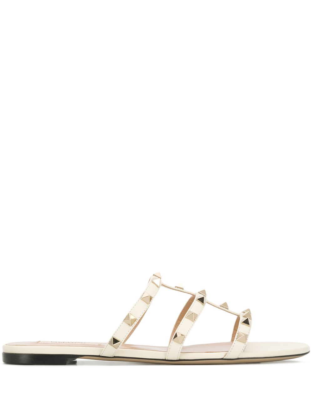 Valentino Garavani Rockstud Laminated Nappa Slide Sandal