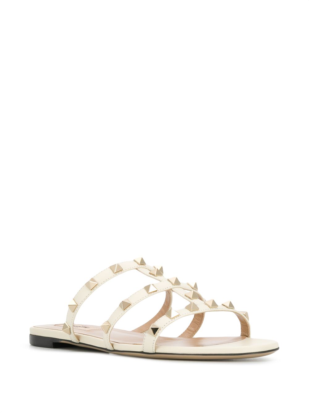 Valentino Garavani Rockstud Laminated Nappa Slide Sandal