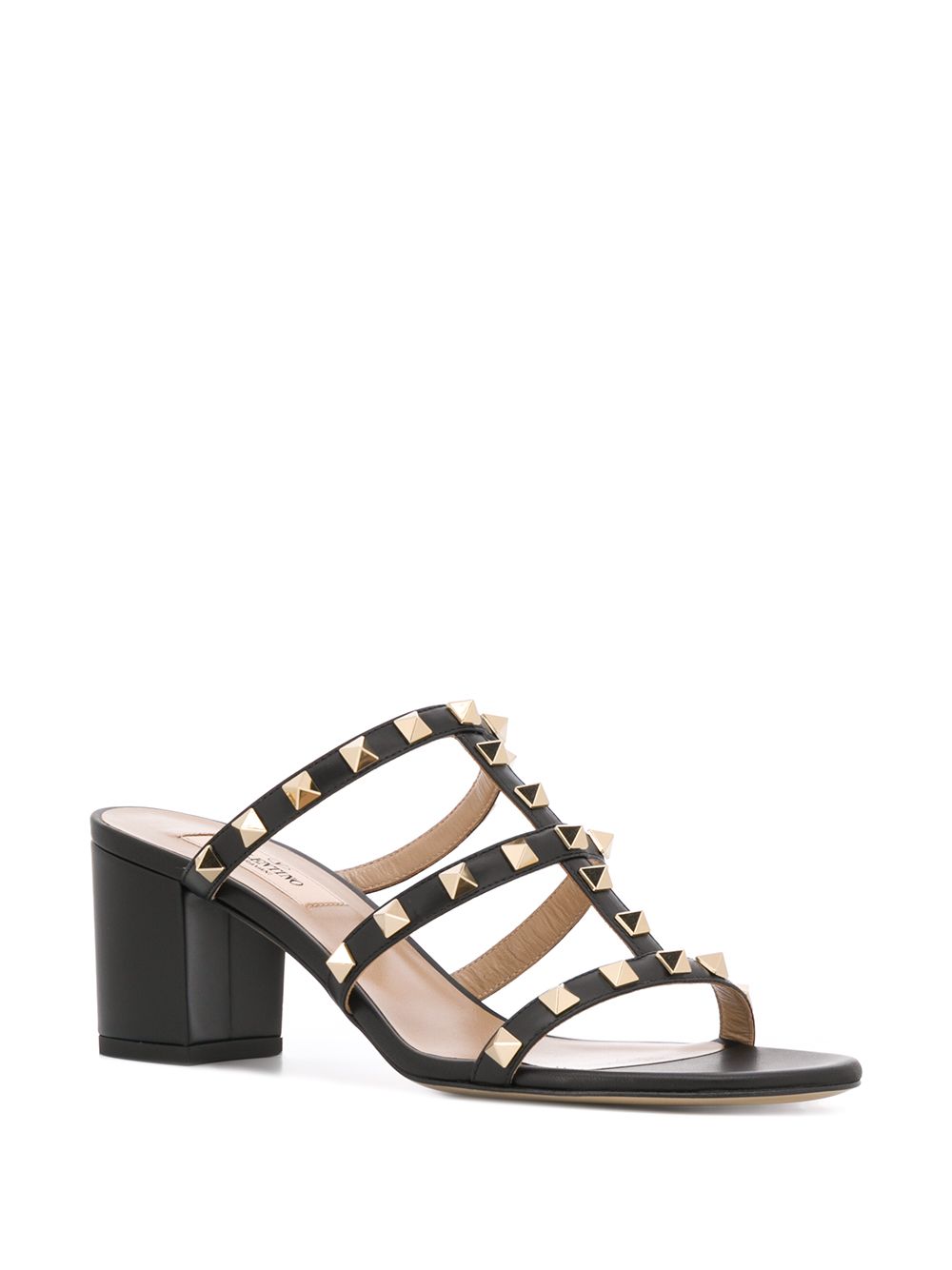 Valentino Garavani Rockstud Calfskin Leather Slide Sandal 60 Mm