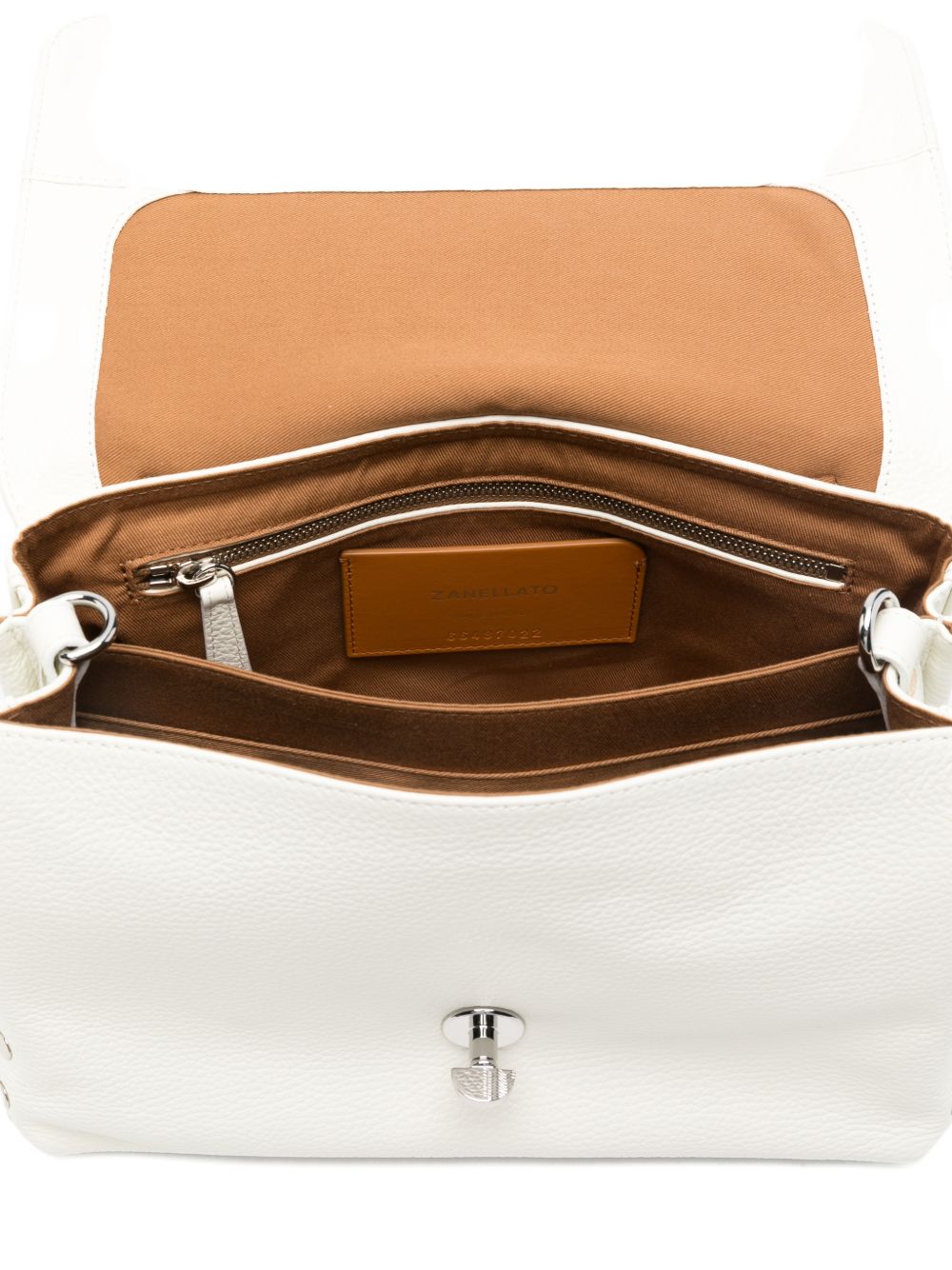 Zanellato Postina® Small Bag In Milk White Hammered Leather