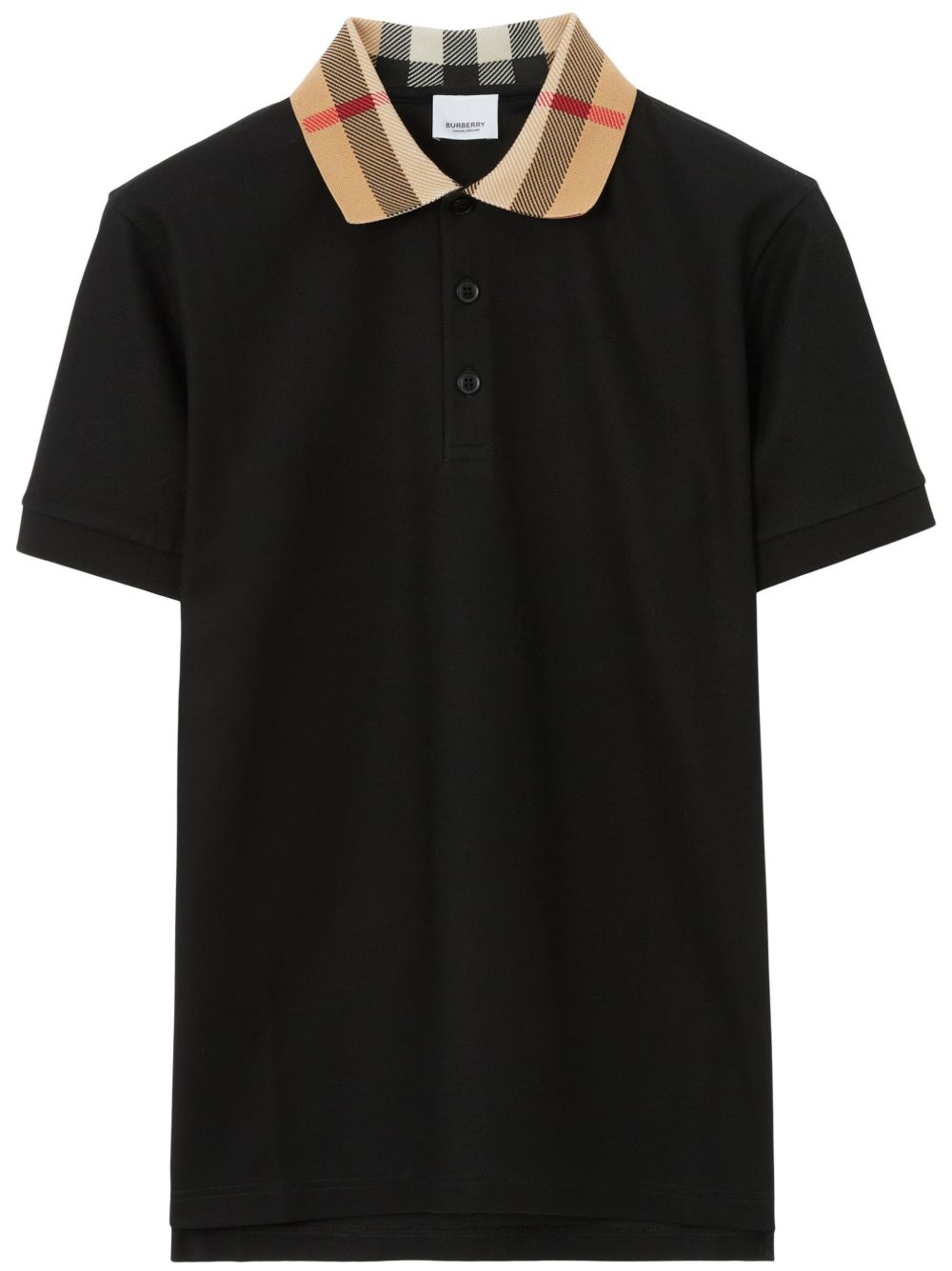 Burberry Check collar cotton polo shirt