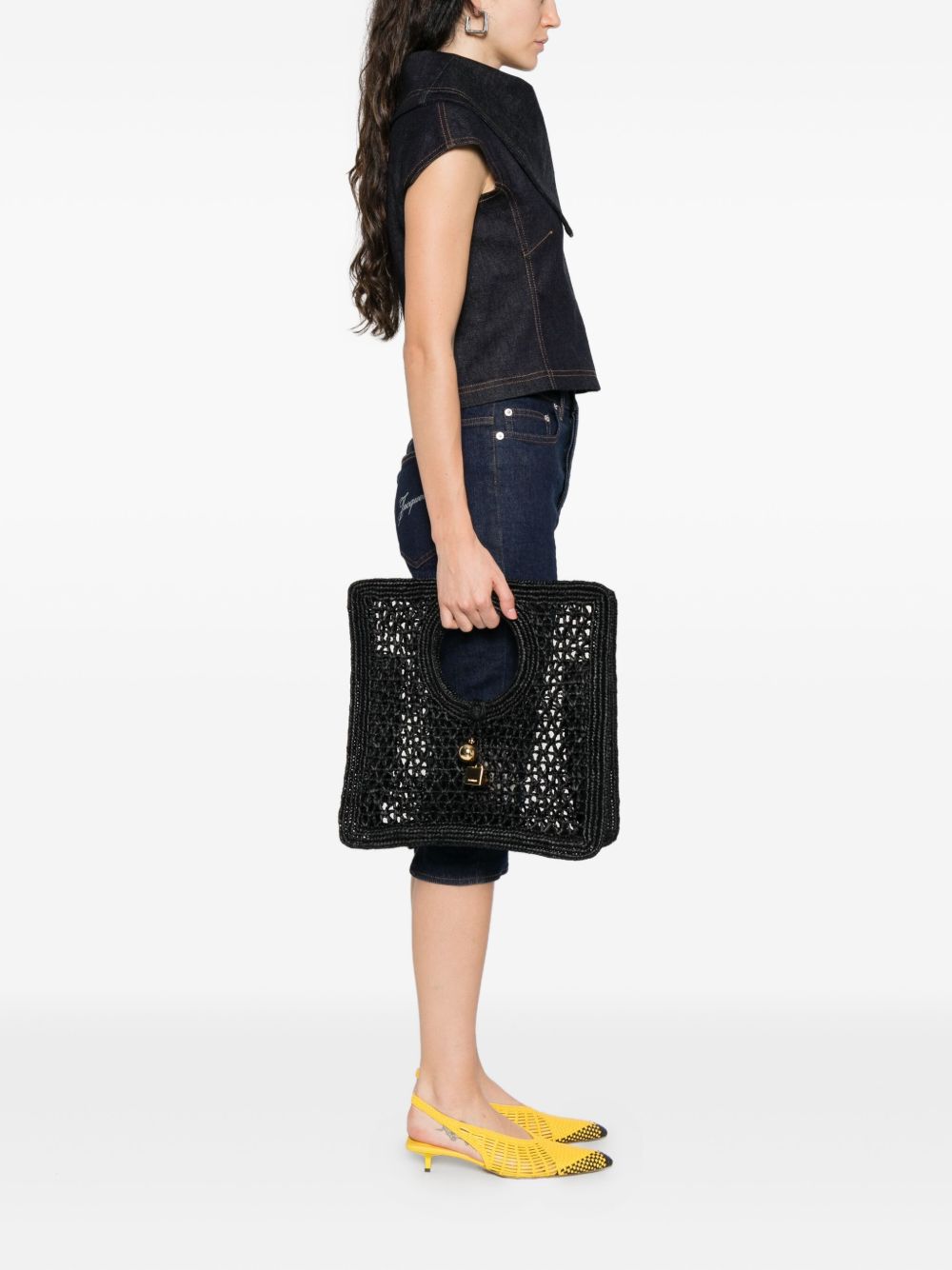 Jacquemus Le Petit Carre Spiaggia rafia handbag