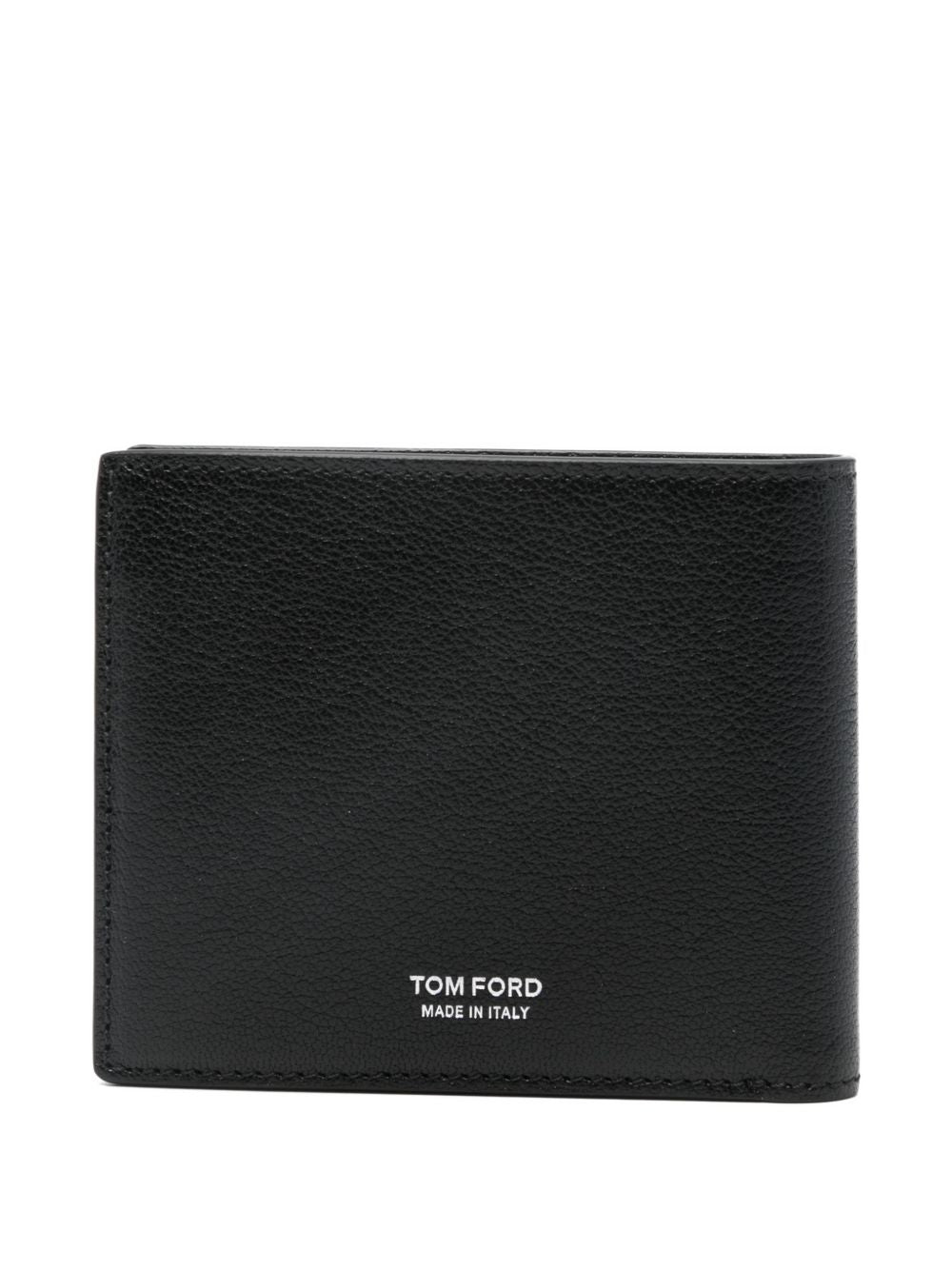 Tom Ford Classic Bifold Wallet In Soft Grain Leather With Extended T Line