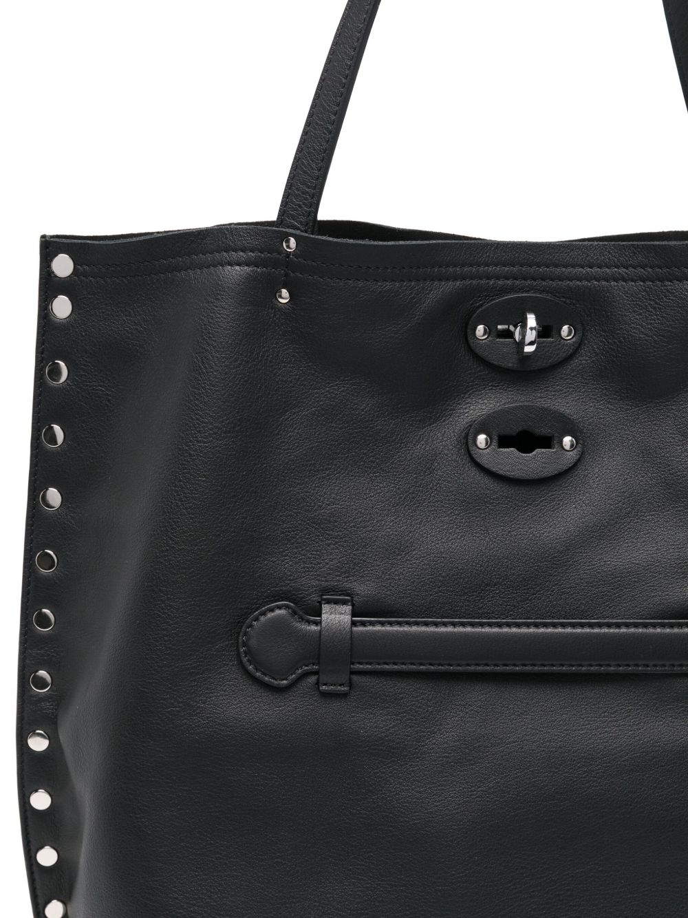 Zanellato A' Spasso® Medium Bag In Smooth Black Lavagna Leather