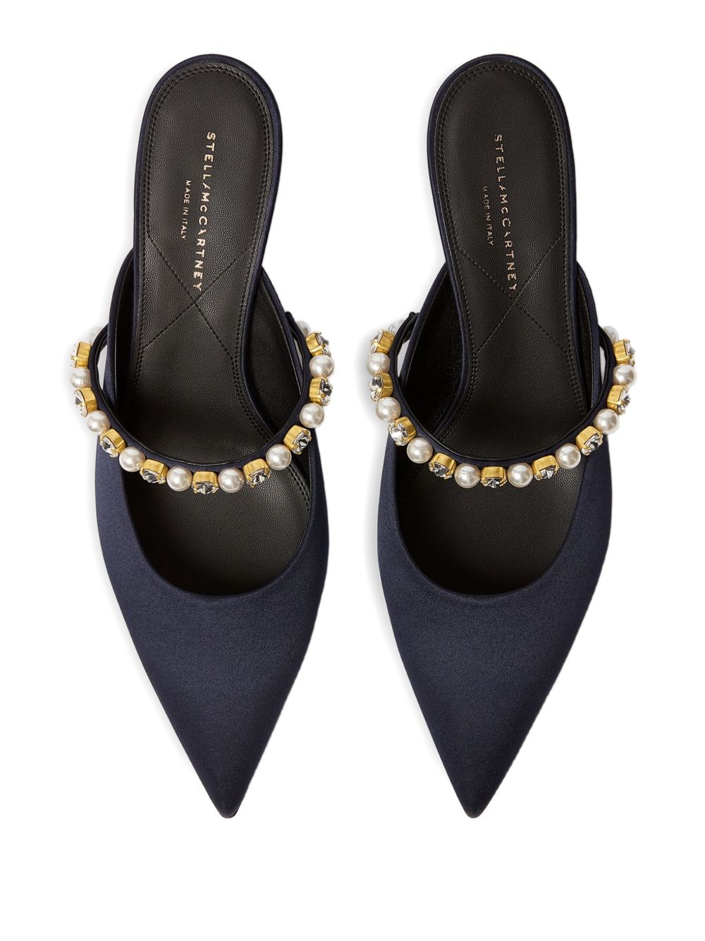 Stella McCartney Elsa Narrow Heel Shoes Decorated with Pearls