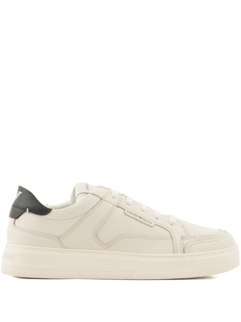 Emporio Armani Hammered-leather sneakers