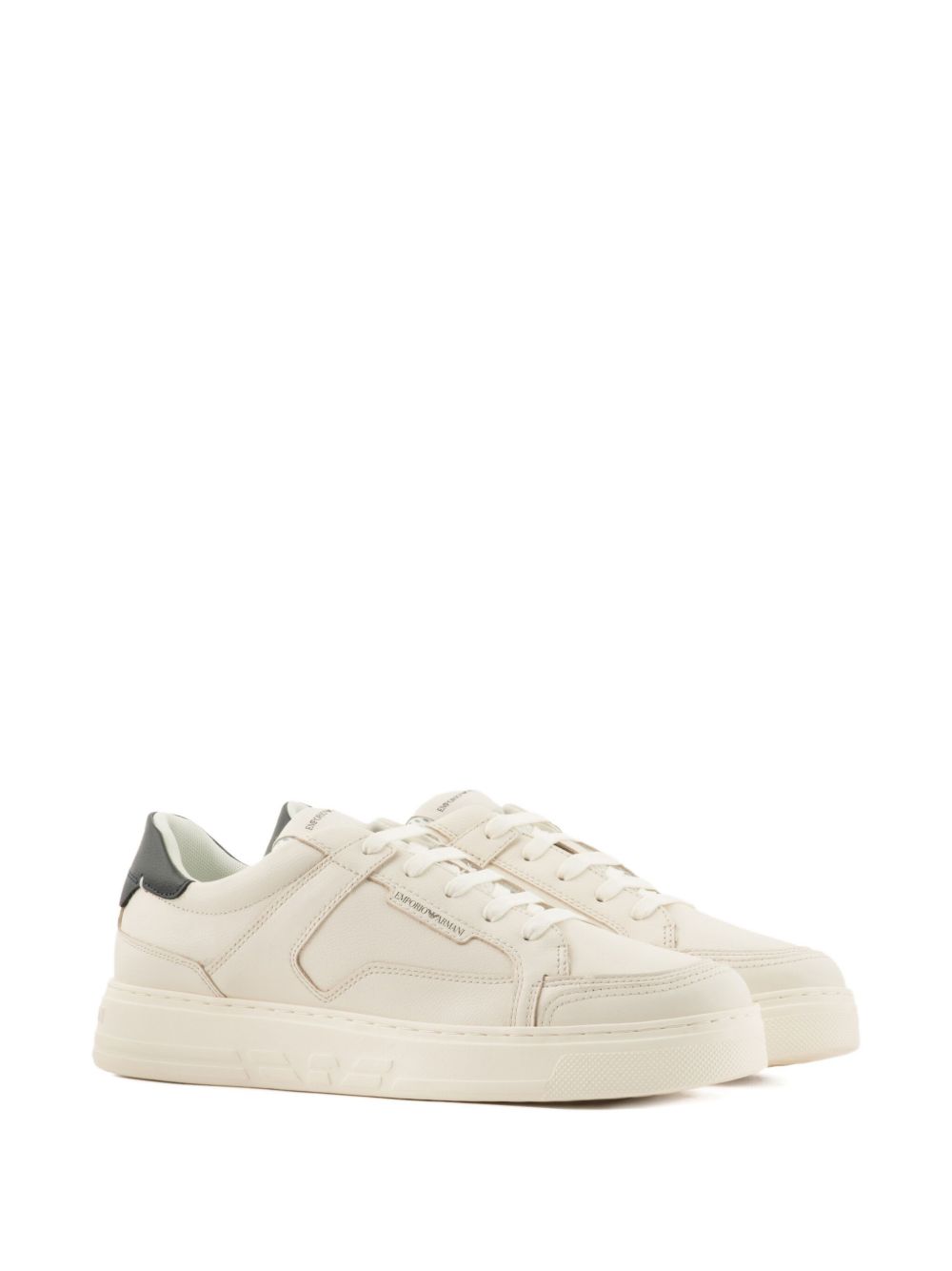 Emporio Armani Hammered-leather sneakers