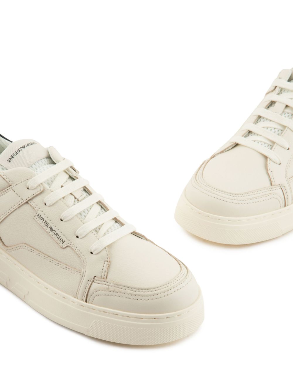 Emporio Armani Hammered-leather sneakers