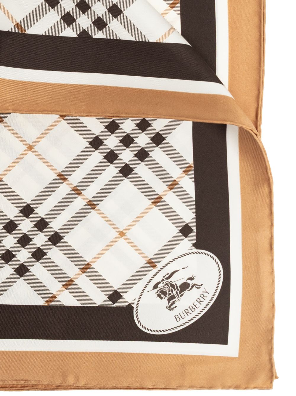 Burberry Check Knight Stamp Silk Scarf