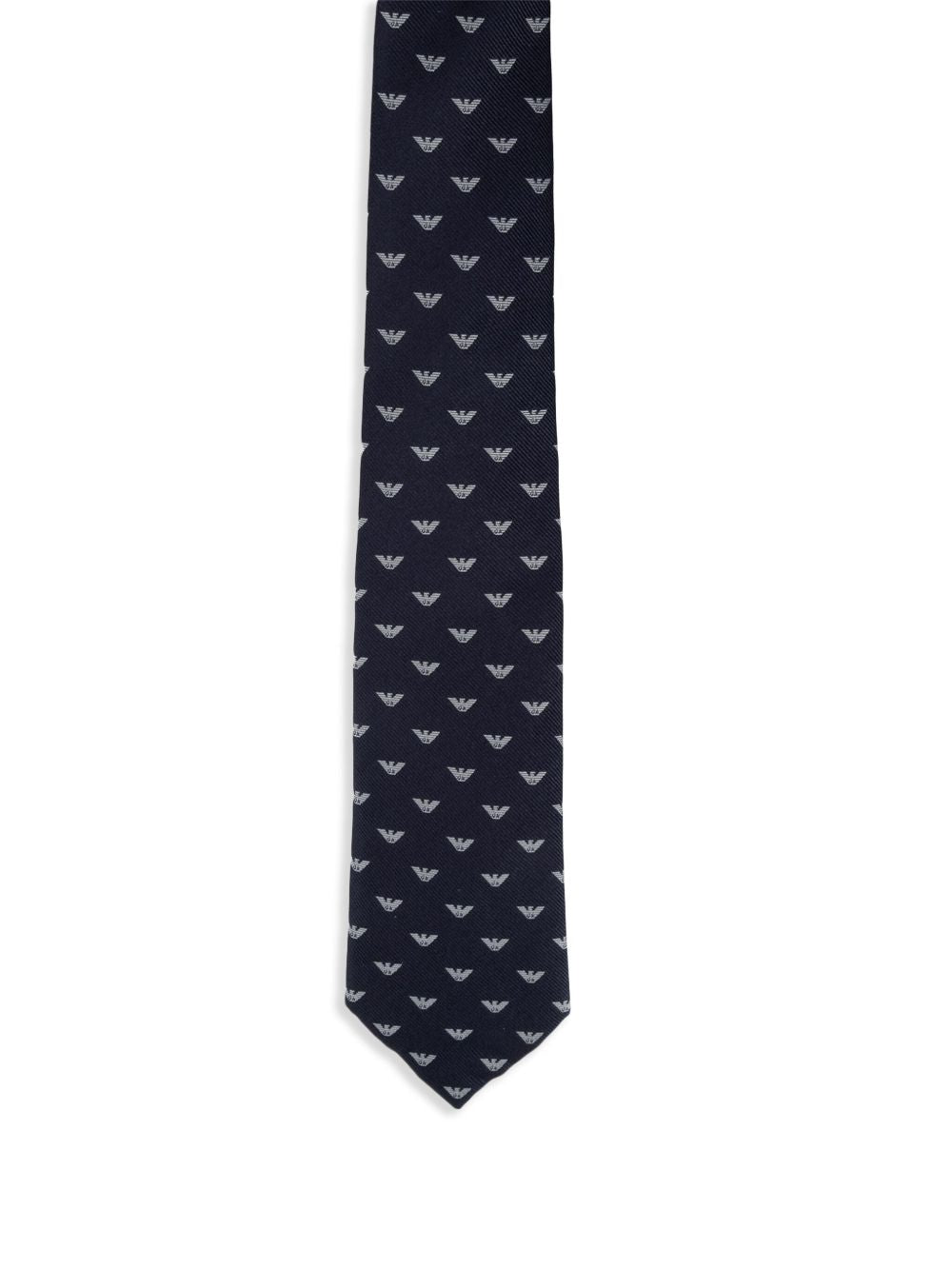 Emporio Armani Exclusive Pure Silk Tie With All-Over Jacquard Micro-Eagle