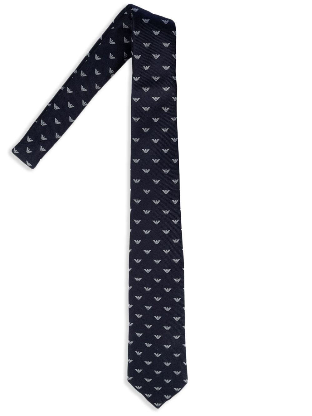 Emporio Armani Exclusive Pure Silk Tie With All-Over Jacquard Micro-Eagle