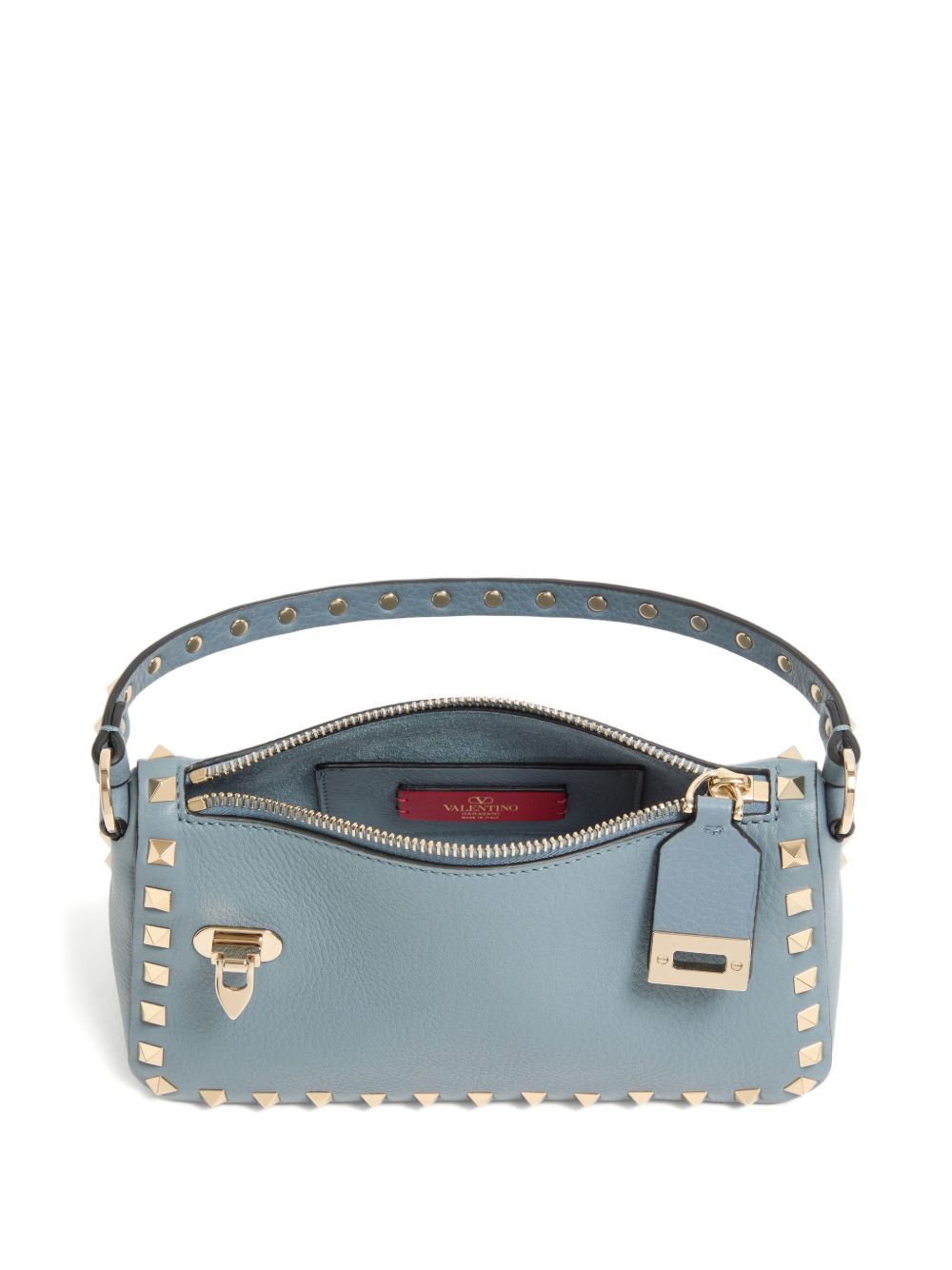 Çantë Crossbody Valentino Garavani Small Rockstud prej Lëkure Kafshe me Strukturë të Gërryer