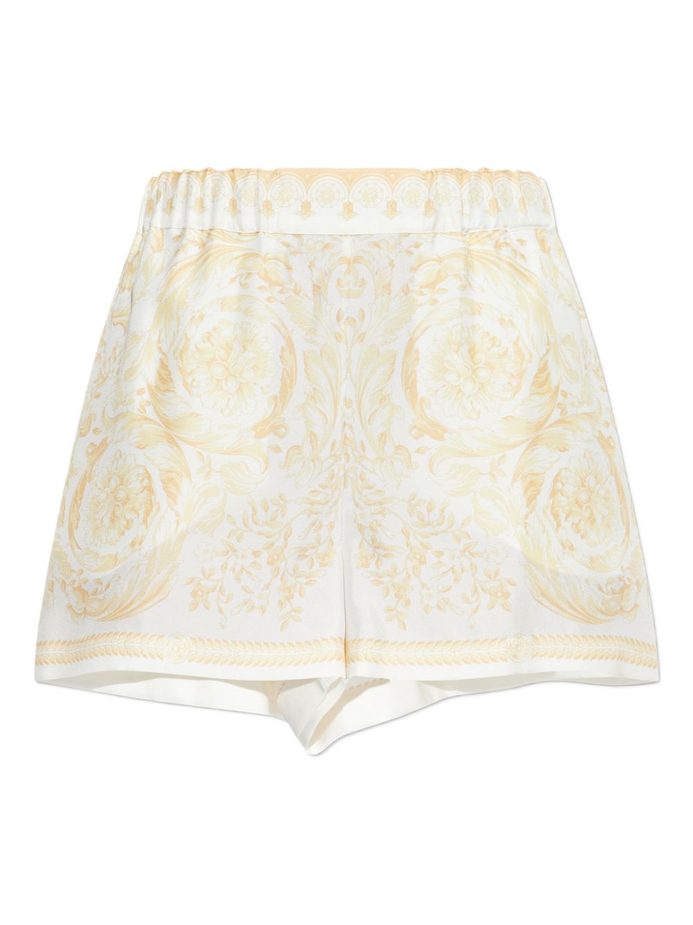 Versace Barocco print silk shorts