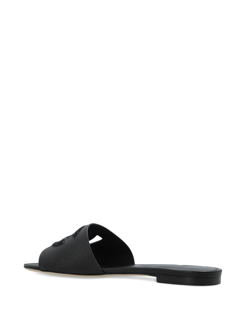 Dolce & Gabbana-DG-logo leather slides