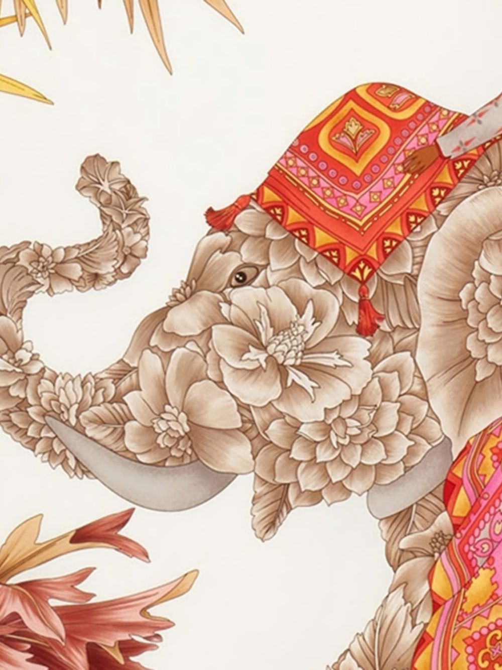 Ferragamo Silk Scarf With Indian Print