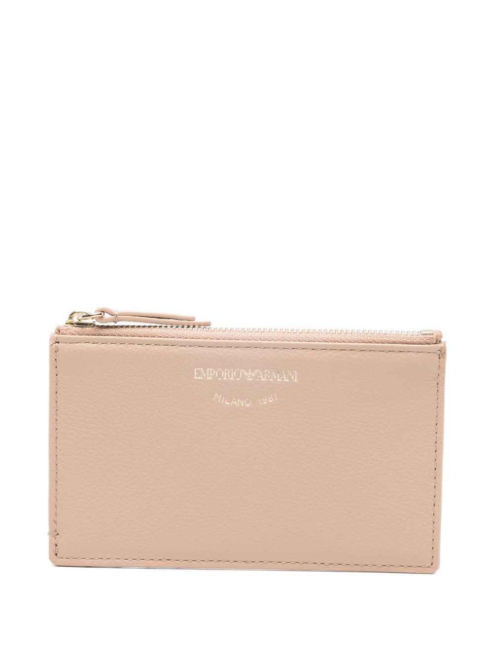 Emporio Armani Zipped Tumbled-Leather Card Holder