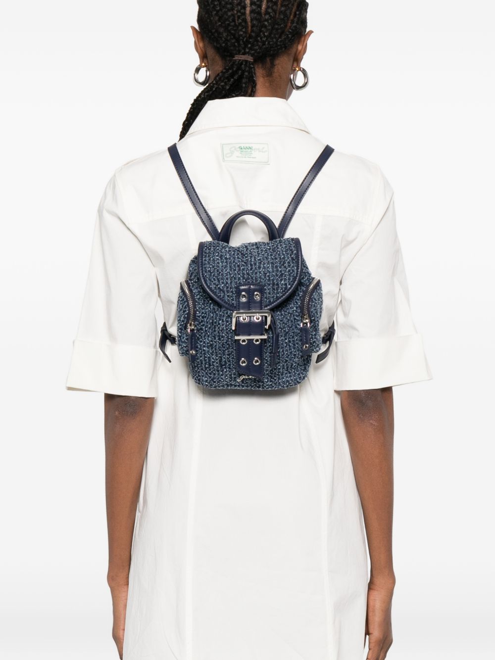 Ganni Bucky Denim Backpack