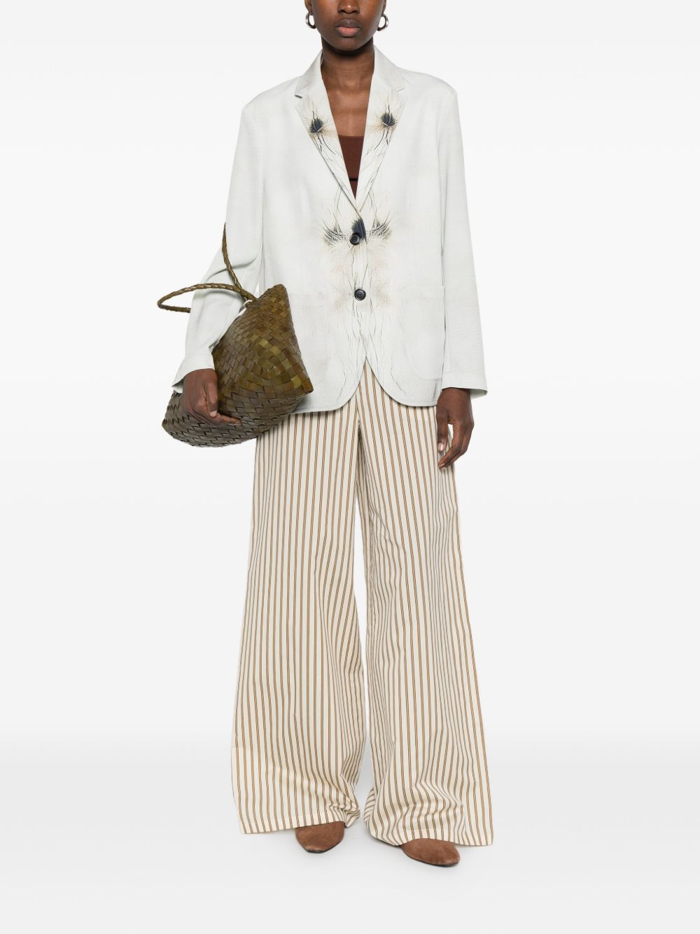 Sissiottostyle Printed single-breasted blazer jacket