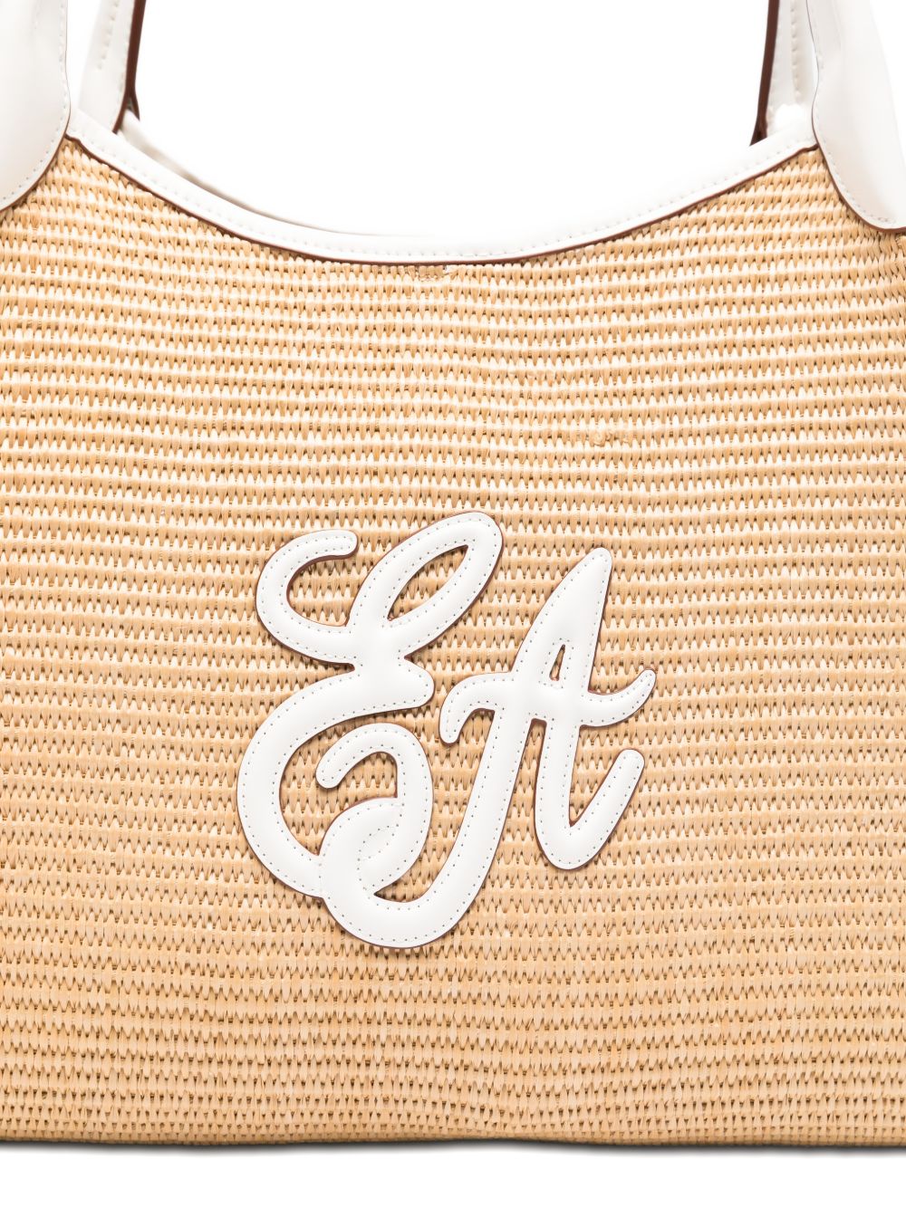 Emporio Armani Woven Straw Medium Shopper Bag