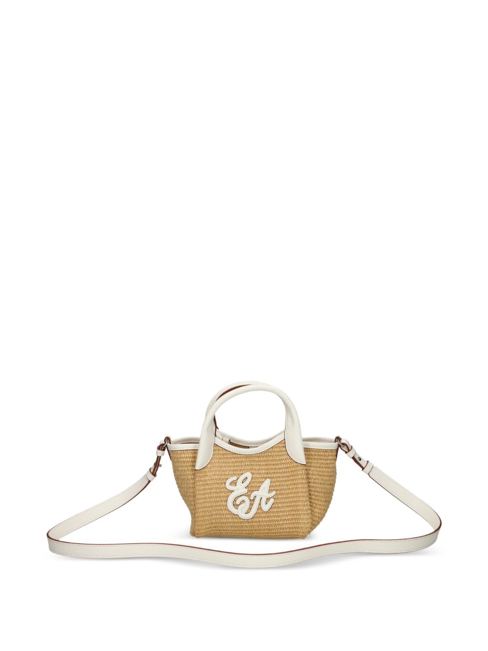 Emporio Armani Woven Straw Small Shopper Bag