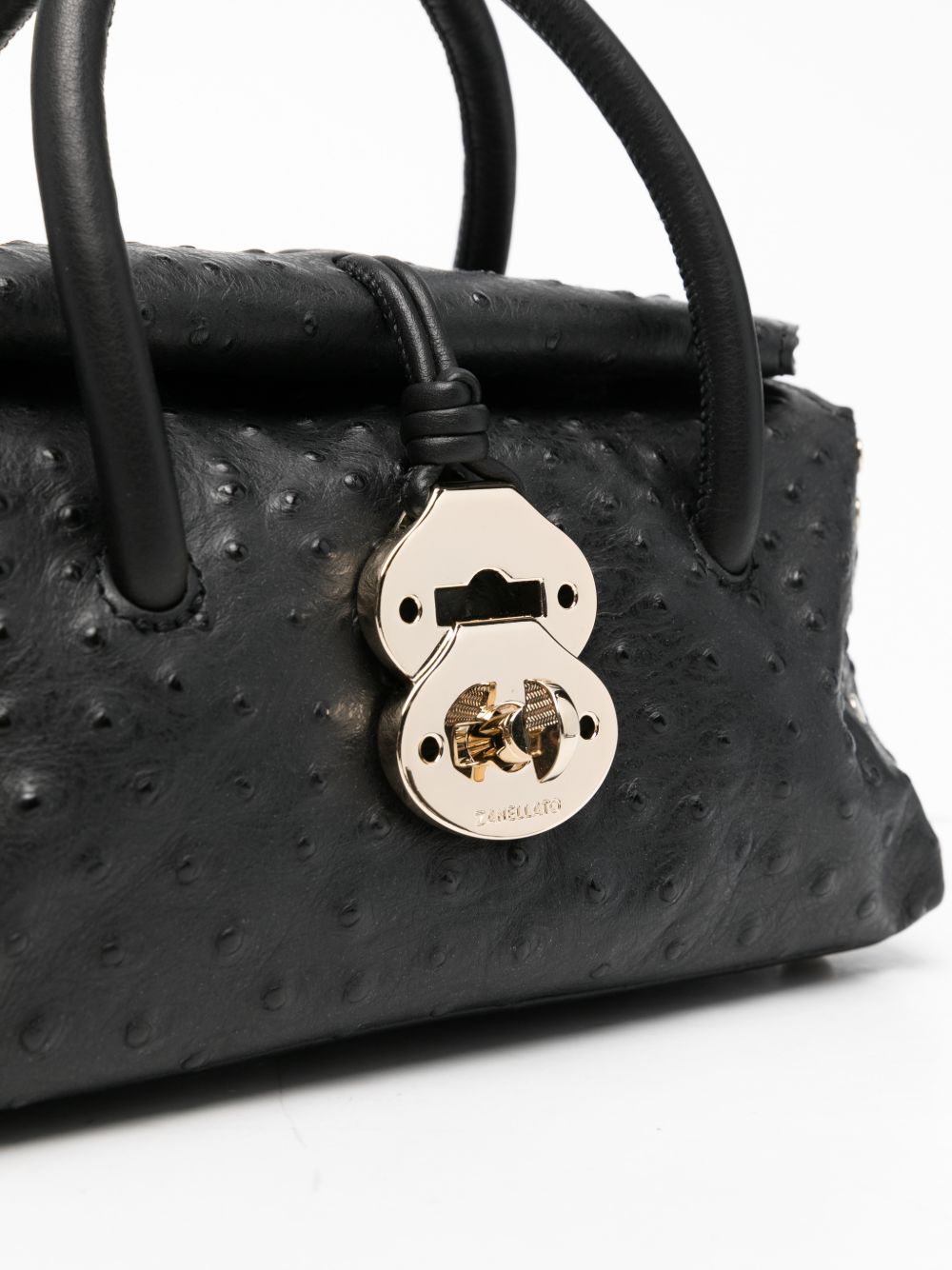 Zanellato Dotta® Baby Cactus Black Crater Leather Bag