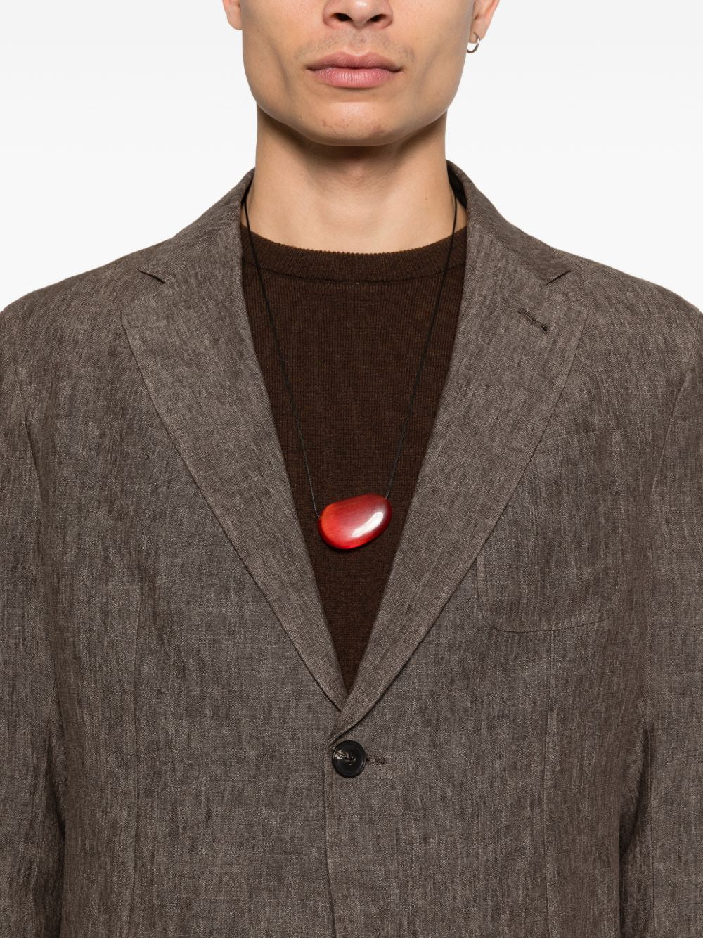 Emporio Armani Linen single-breasted blazer jacket