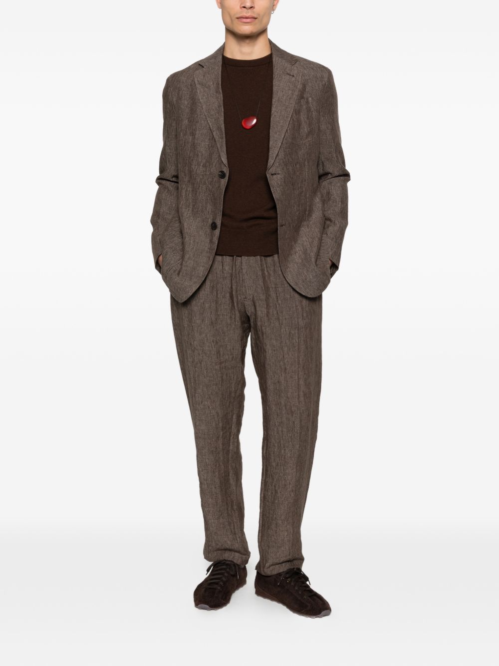 Emporio Armani Linen single-breasted blazer jacket