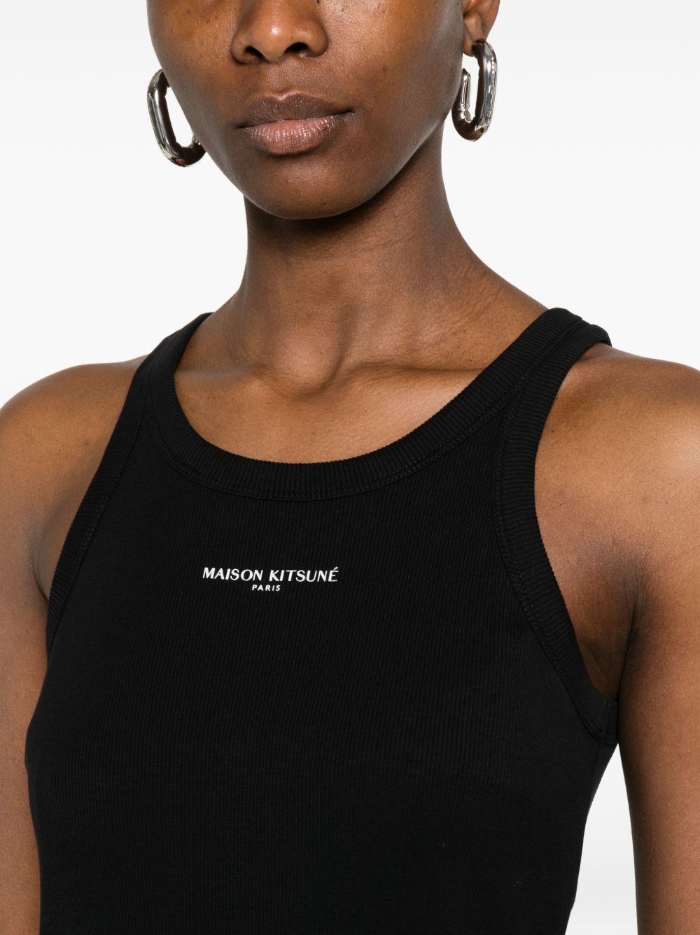Maison Kitsuné Maison Kitsuné Logo ribbed tank dress