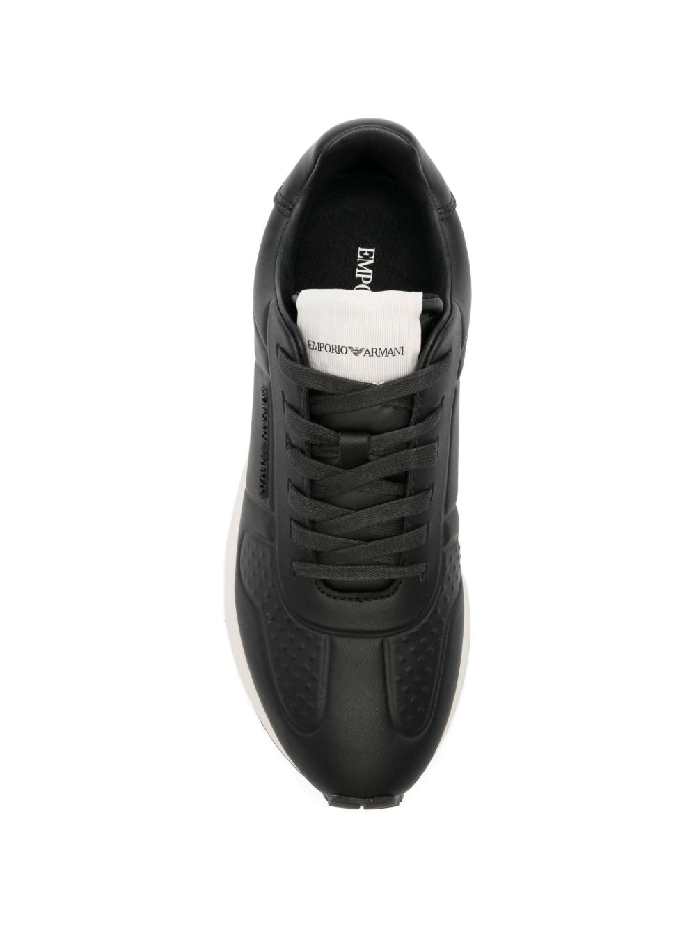 Emporio Armani Leather sneakers with thermoformed details