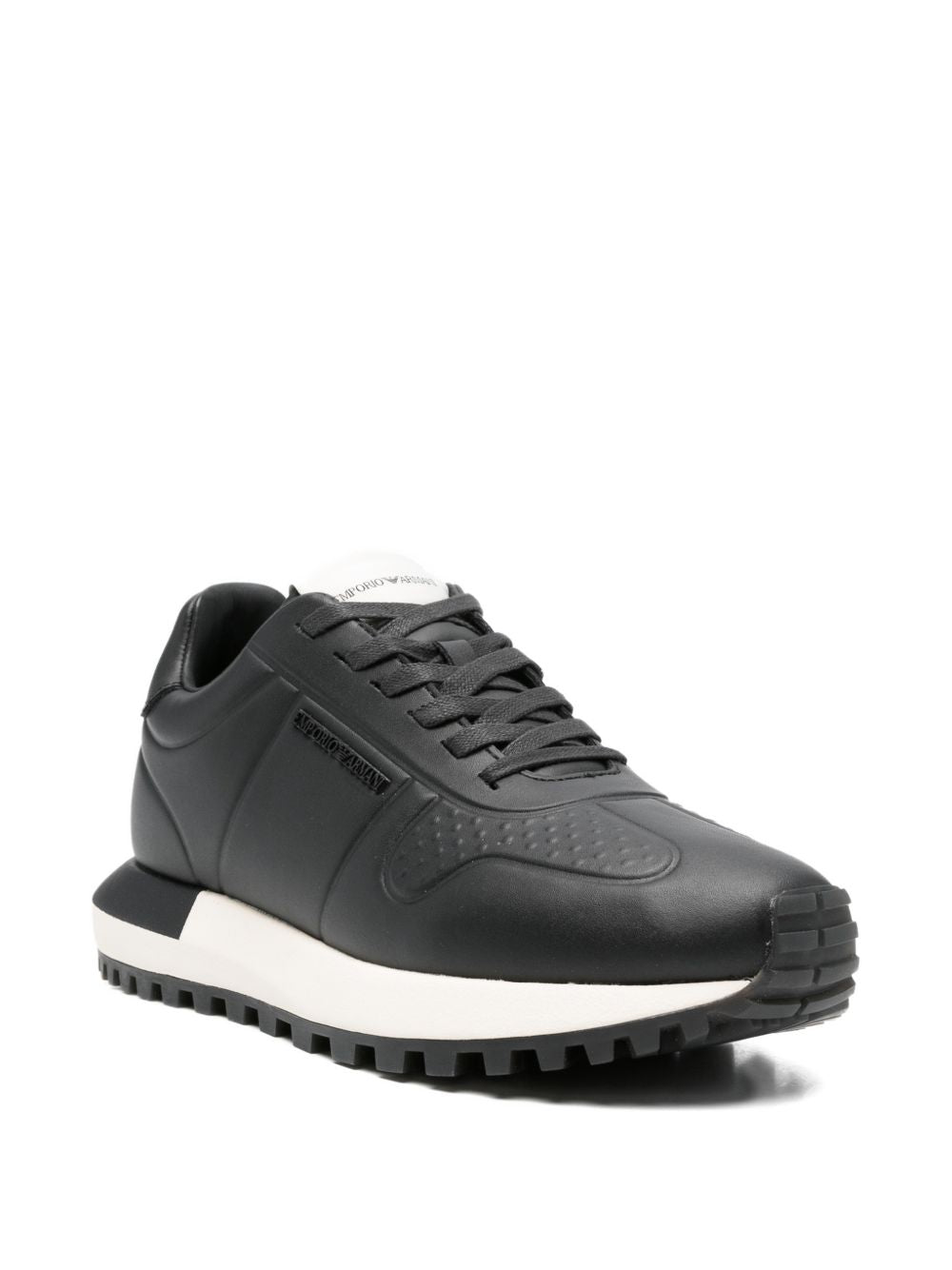 Emporio Armani Leather sneakers with thermoformed details
