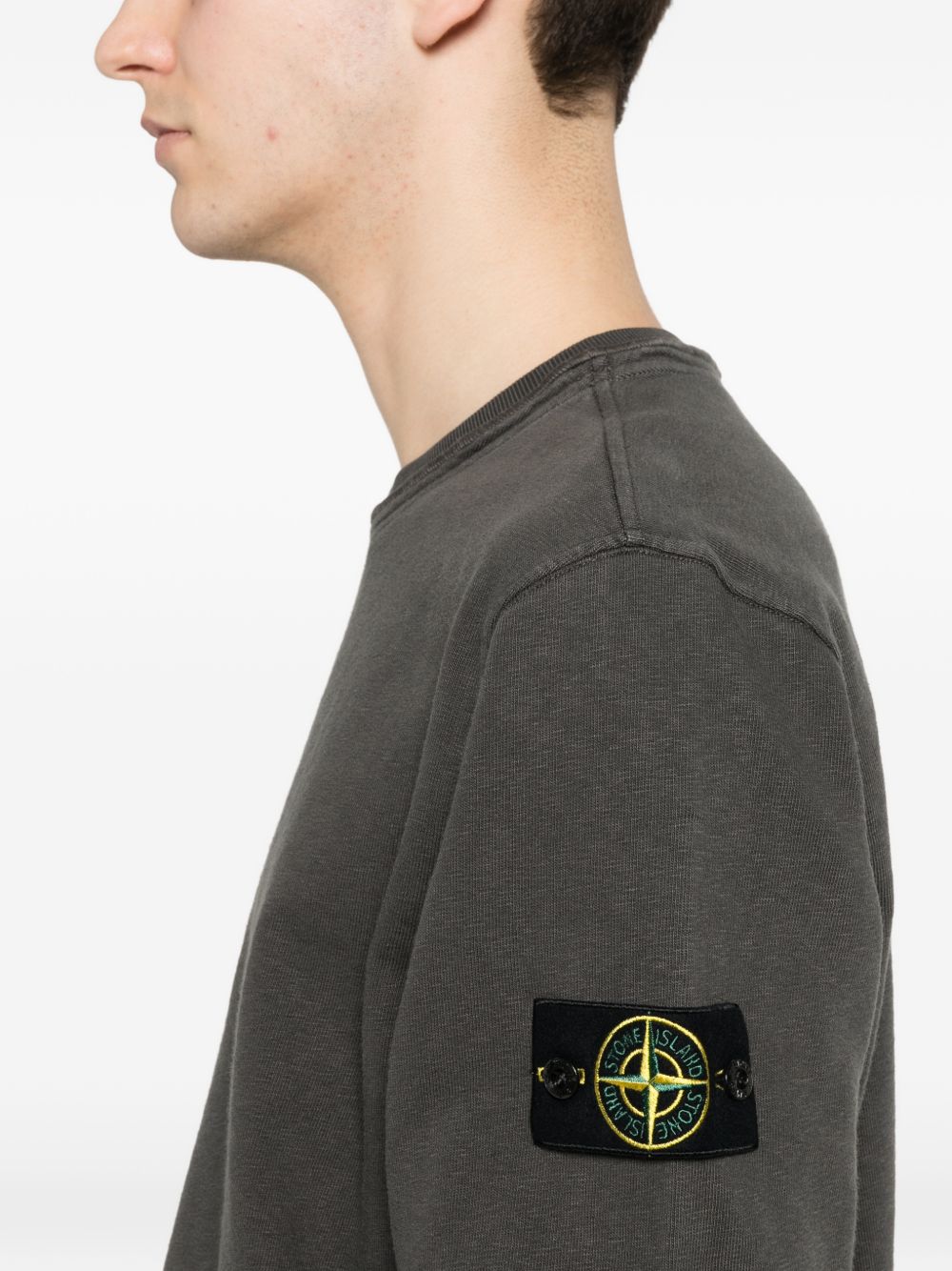 Stone Island Logo cotton crewneck sweatshirt