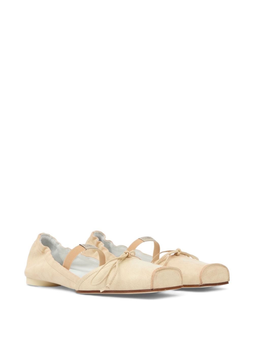 MM6 Maison Margiela Square-toe leather ballerina shoes