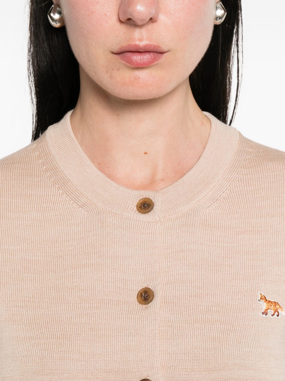 Maison Kitsuné Maison Kitsuné Baby Fox wool cardigan