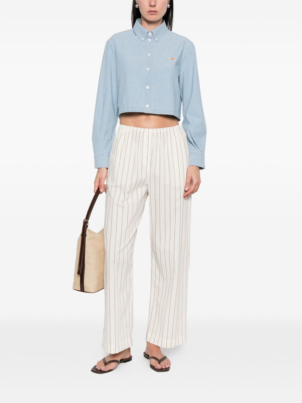 Maison Kitsuné Maison Kitsuné Baby Fox cropped shirt