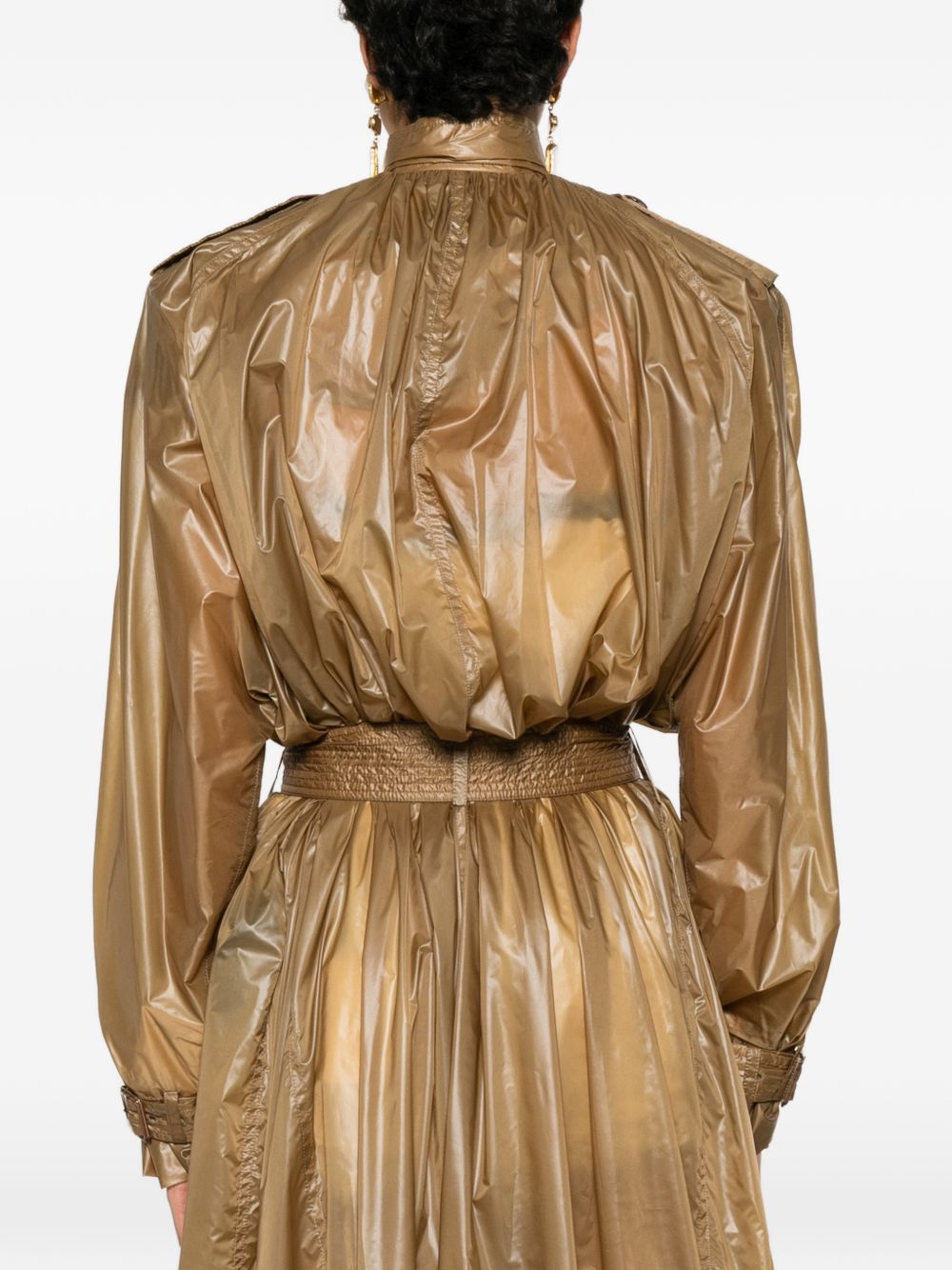 Saint Laurent Lavallière Double-Breasted Belted Trench Coat