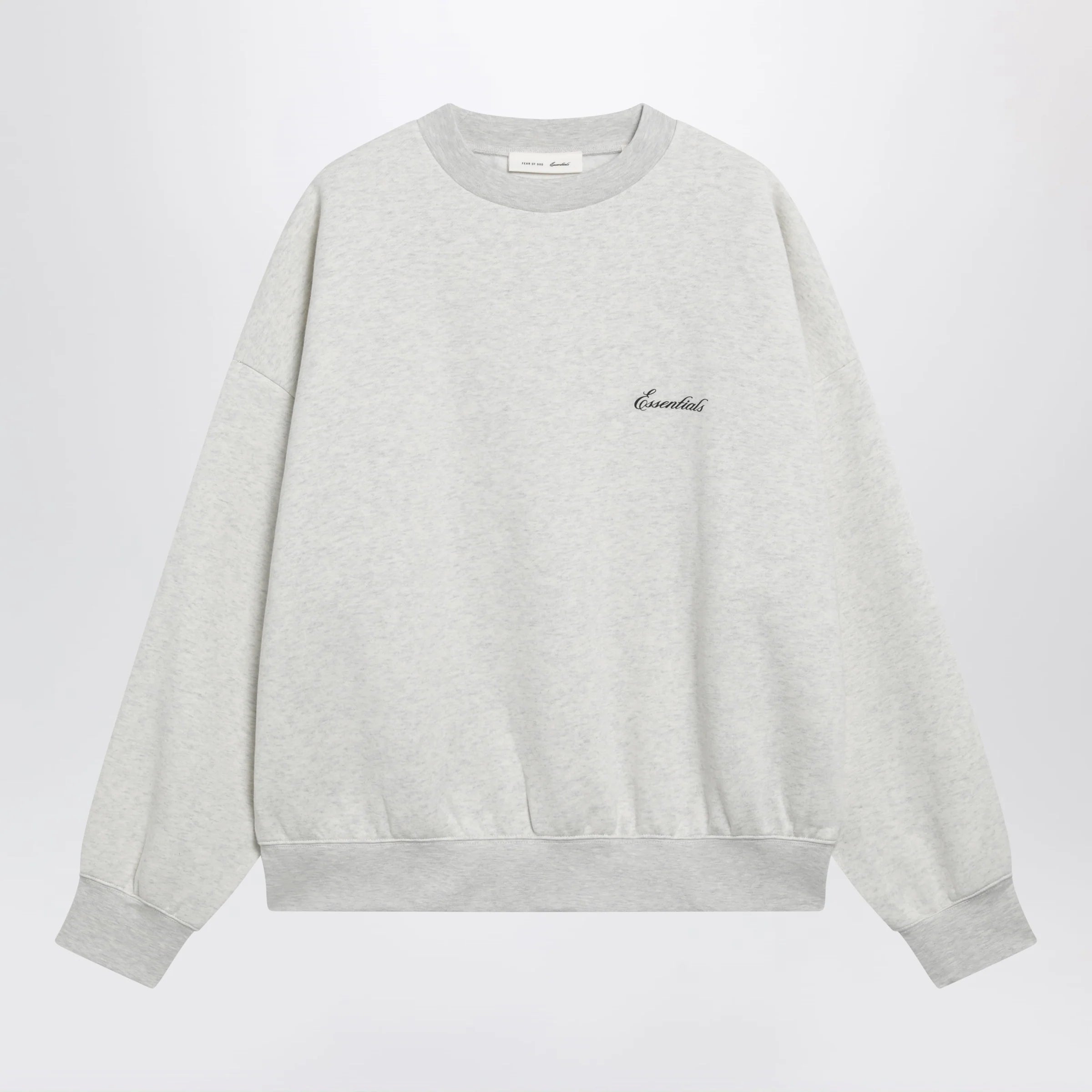Fear of God Essentials Signature SS26 crewneck sweatshirt in fleece oatmeal