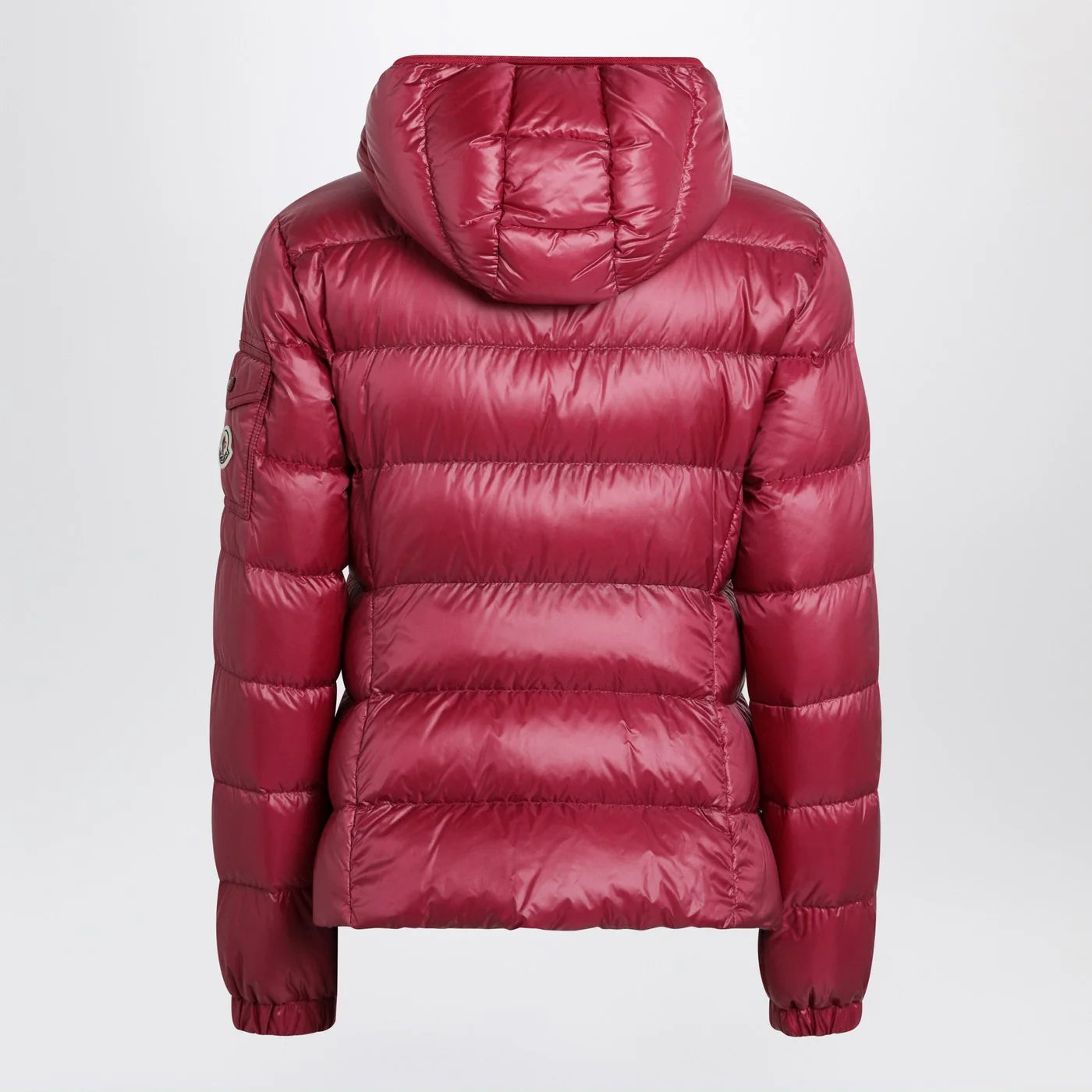 Moncler Glesse short padded jacket with hood in red