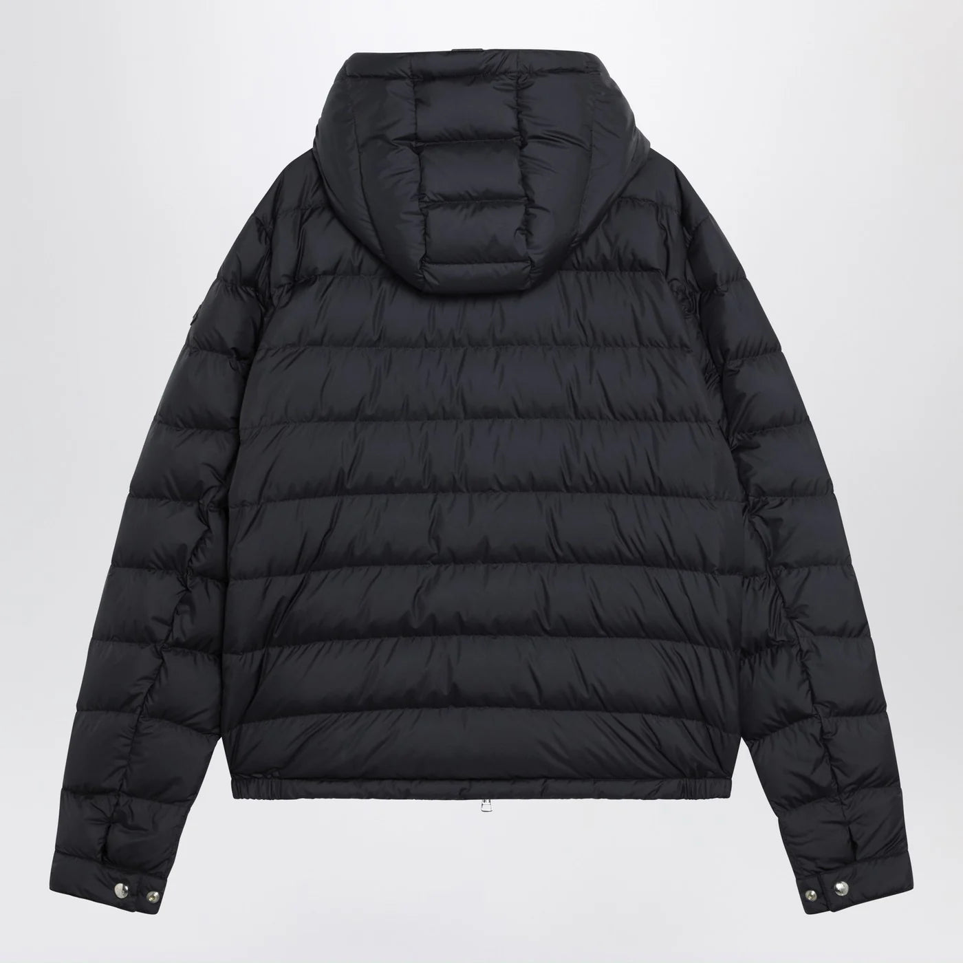 Moncler Navy blue short hooded down jacket
