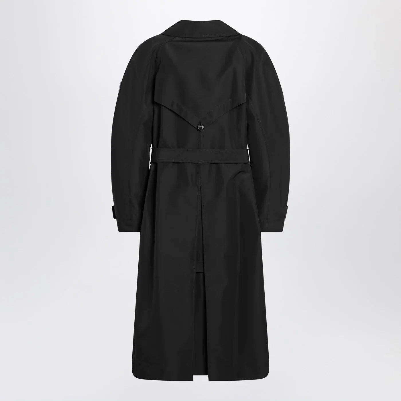 Moncler X Edward Enninful Black double-breasted trench coat with belt