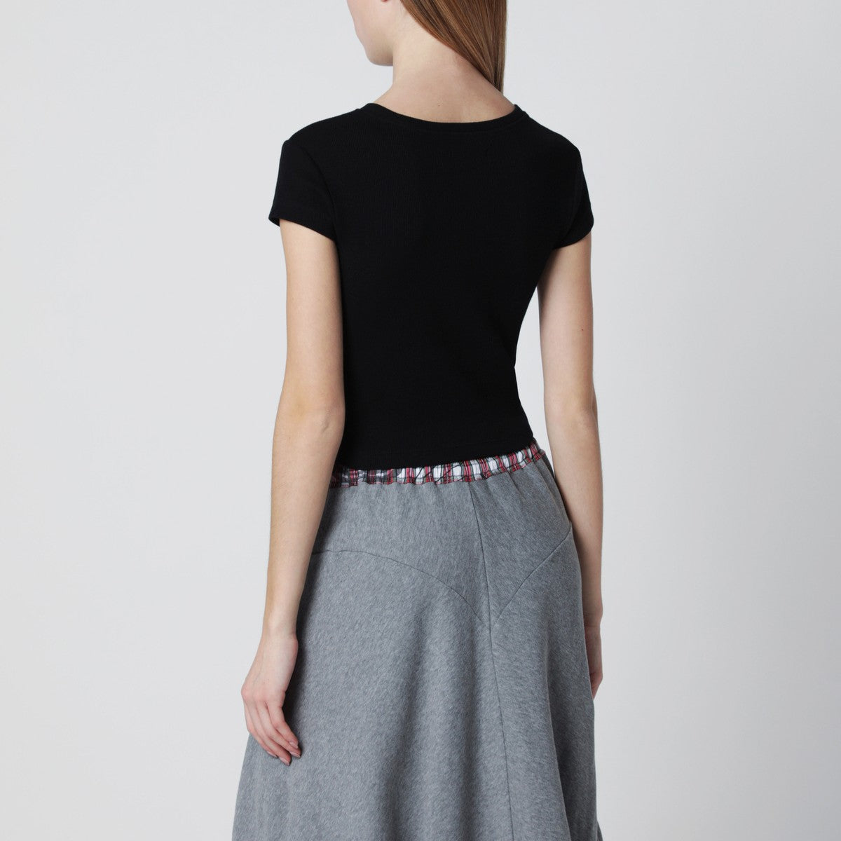 Vivienne Westwood Black cropped T-shirt with Orb logo