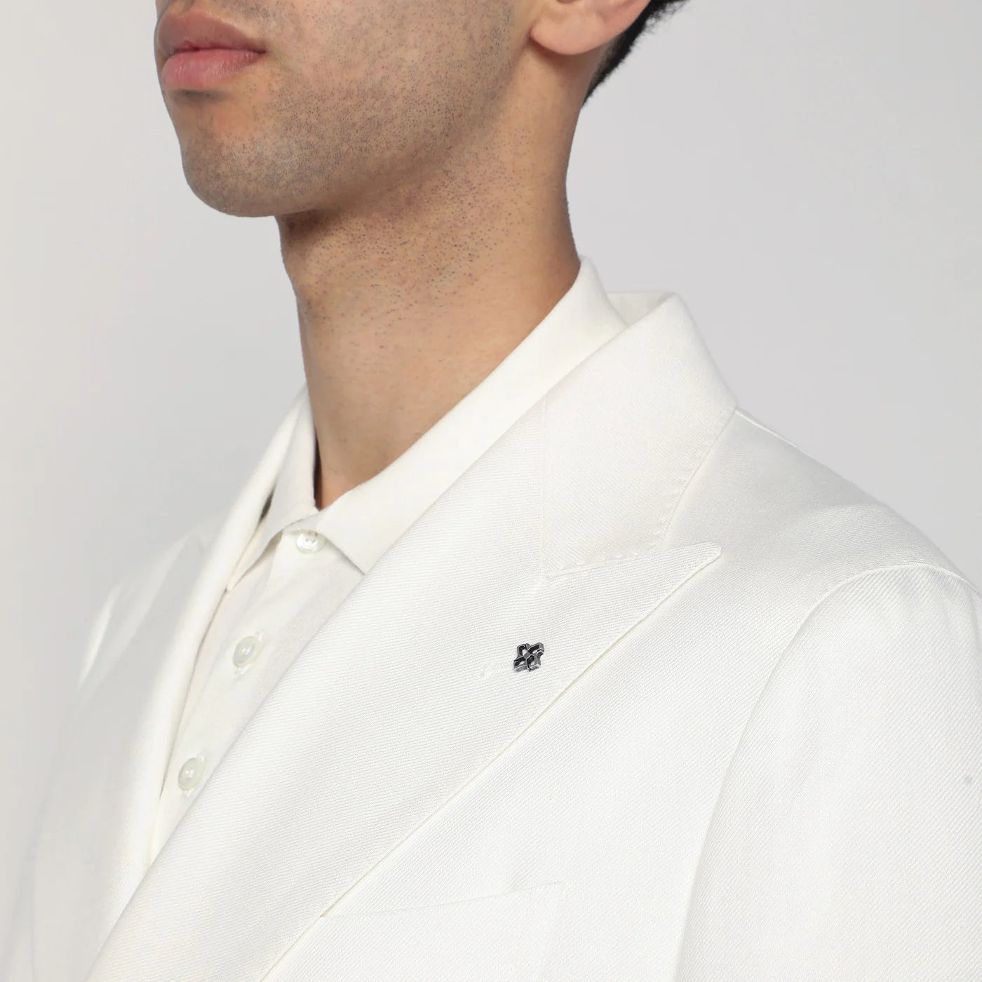 Tagliatore Double-breasted cream-colored jacket in linen