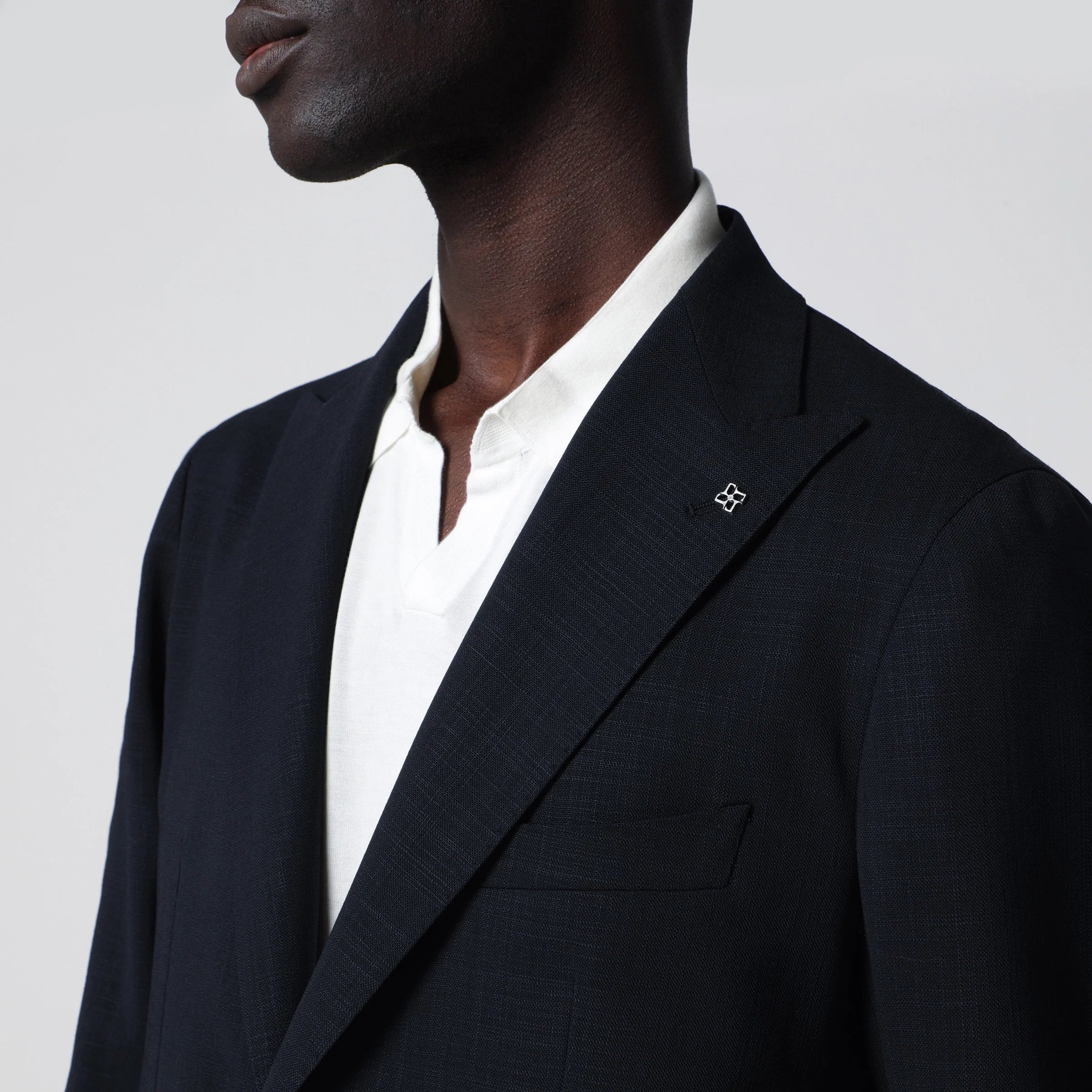 Tagliatore Single-breasted blue textured wool jacket