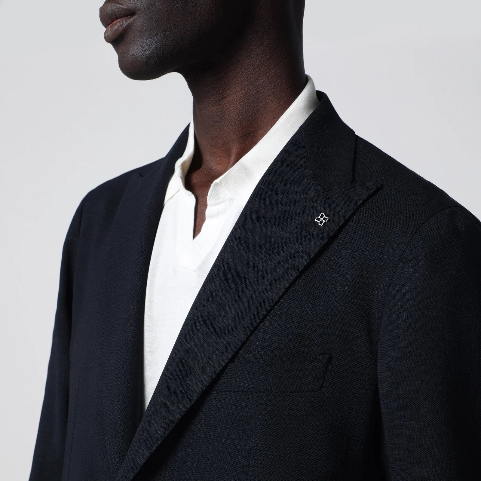 Tagliatore Single-breasted blue textured wool jacket